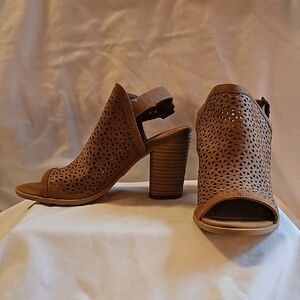 Jellypop Tan Perforated Heeled Sandals